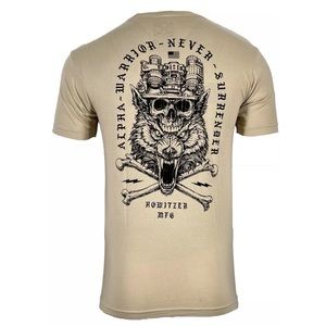 Howitzer Style Men's T-Shirt ALPHA WARRIOR Military Grunt M L XL 2XL 3XL 4XL 5XL